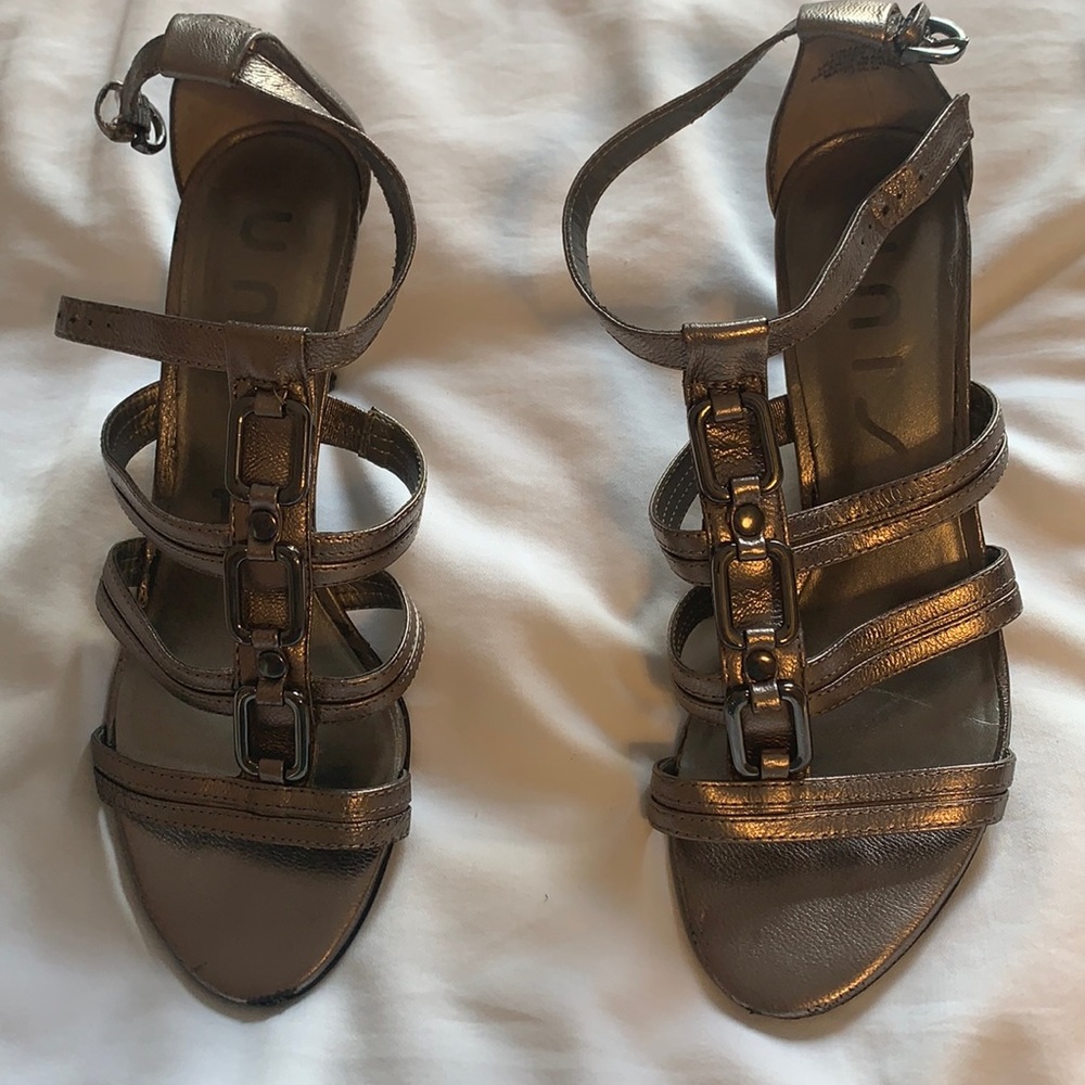Silver Heels with Multiple Straps